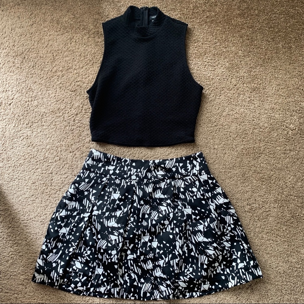 Crop top + mini skirt set